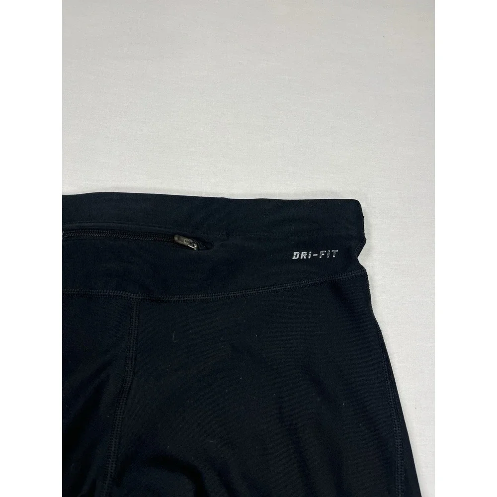 Nike Dri-Fit Capri Running Leggings Womens Small Black Orange Pink Athletic Crop